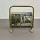 Brass and glass magazine rack