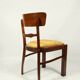 Chaise Art Déco des années 1940, chaise de cabinet Jacquard couleur or jaune tissu tapisserie d'ameublement géométrique Resto