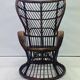 Chaise paon en rotin vintage
