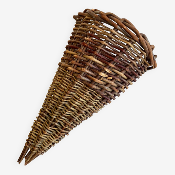 Wicker cone basket