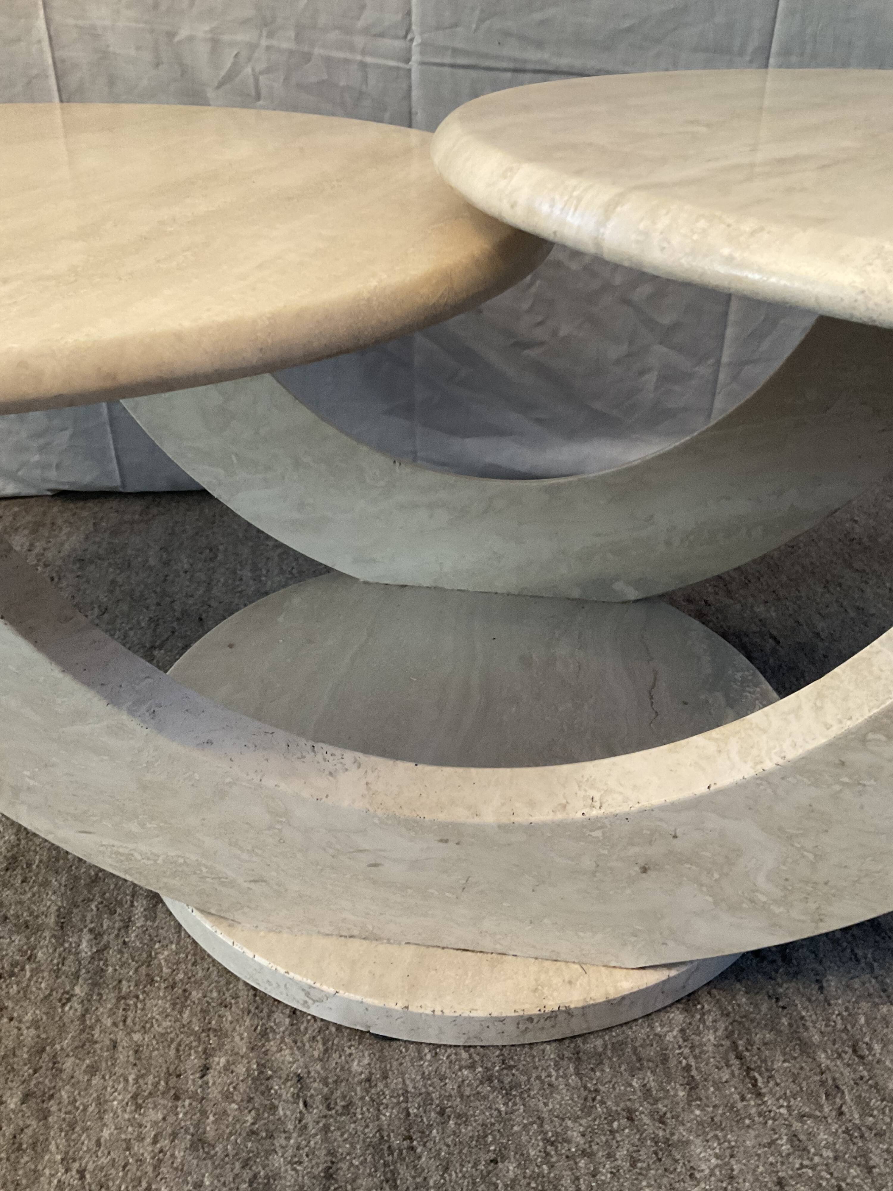 Travertine coffee table from the 70s