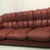 Large Chesterfield sofa in leather, Italy 1970s
