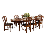 Large extendable table with eight chairs, late 19th century, France. After renovation.