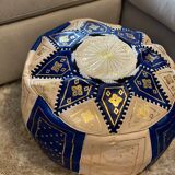 Leather pouf