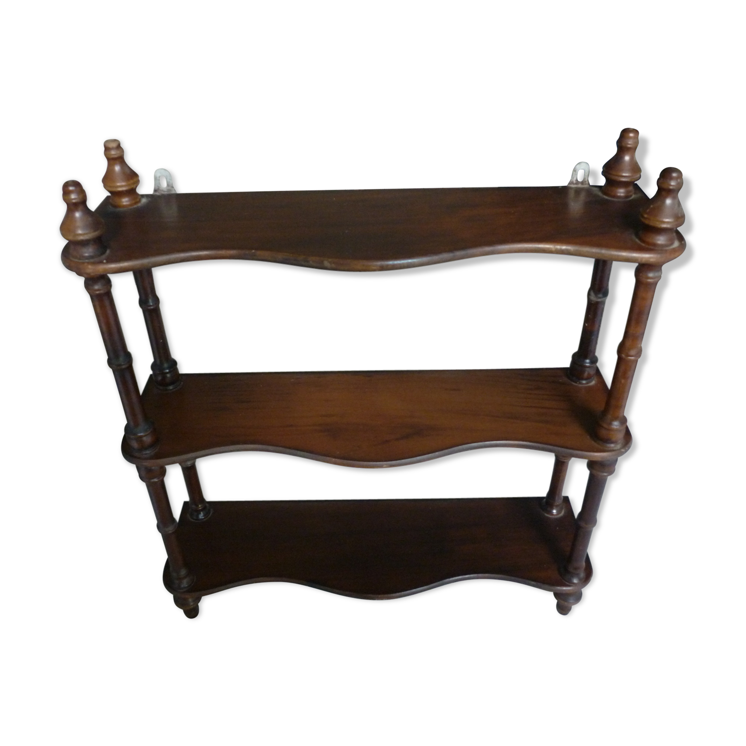 Étagere vintage en bois vernis