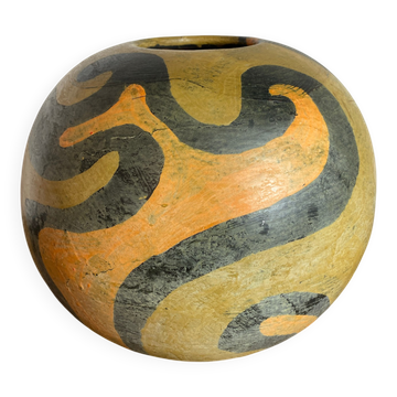 Large round terracotta vase