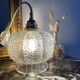 Suspension avec globe vintage en verre transparent