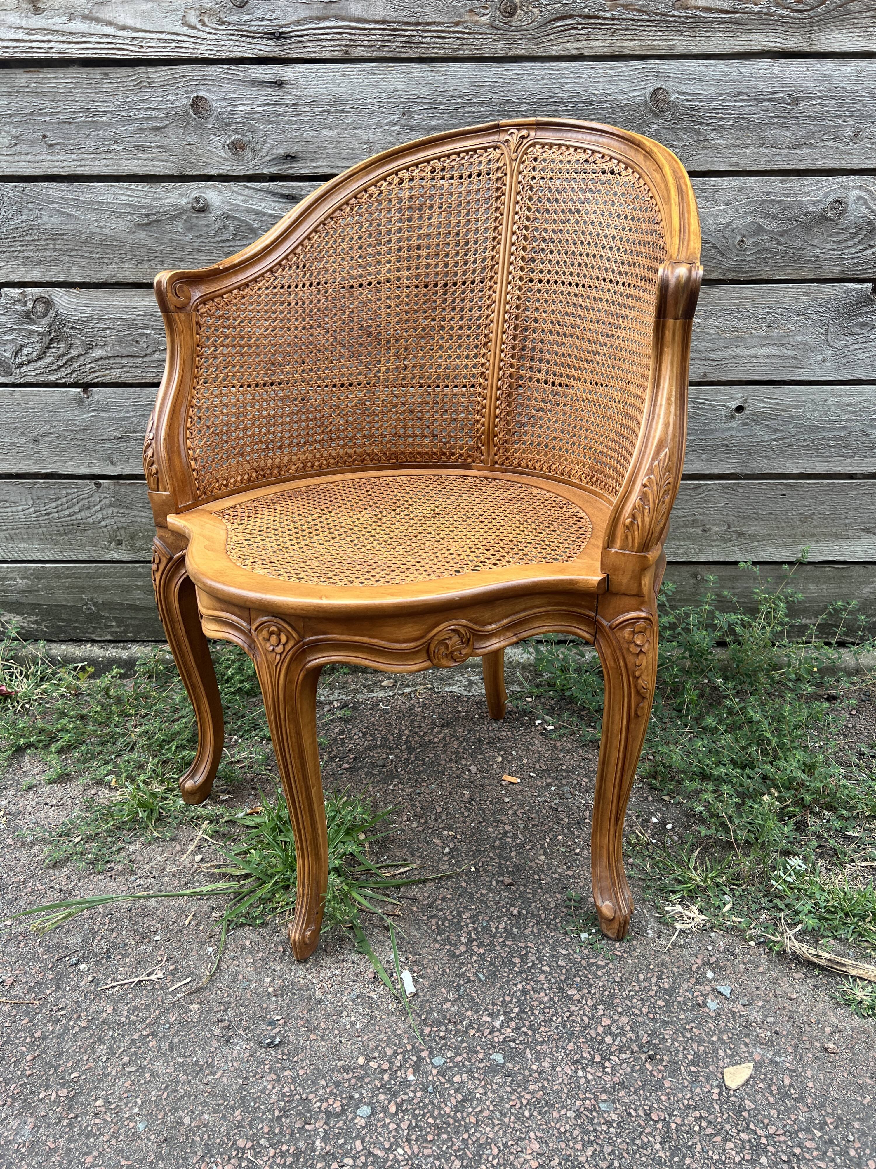 Louis XVI Style Caned Office Chair