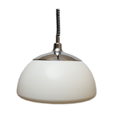 1970s ceiling light white plastic and chrome