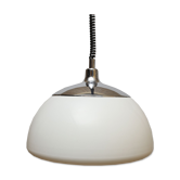 1970s ceiling light white plastic and chrome
