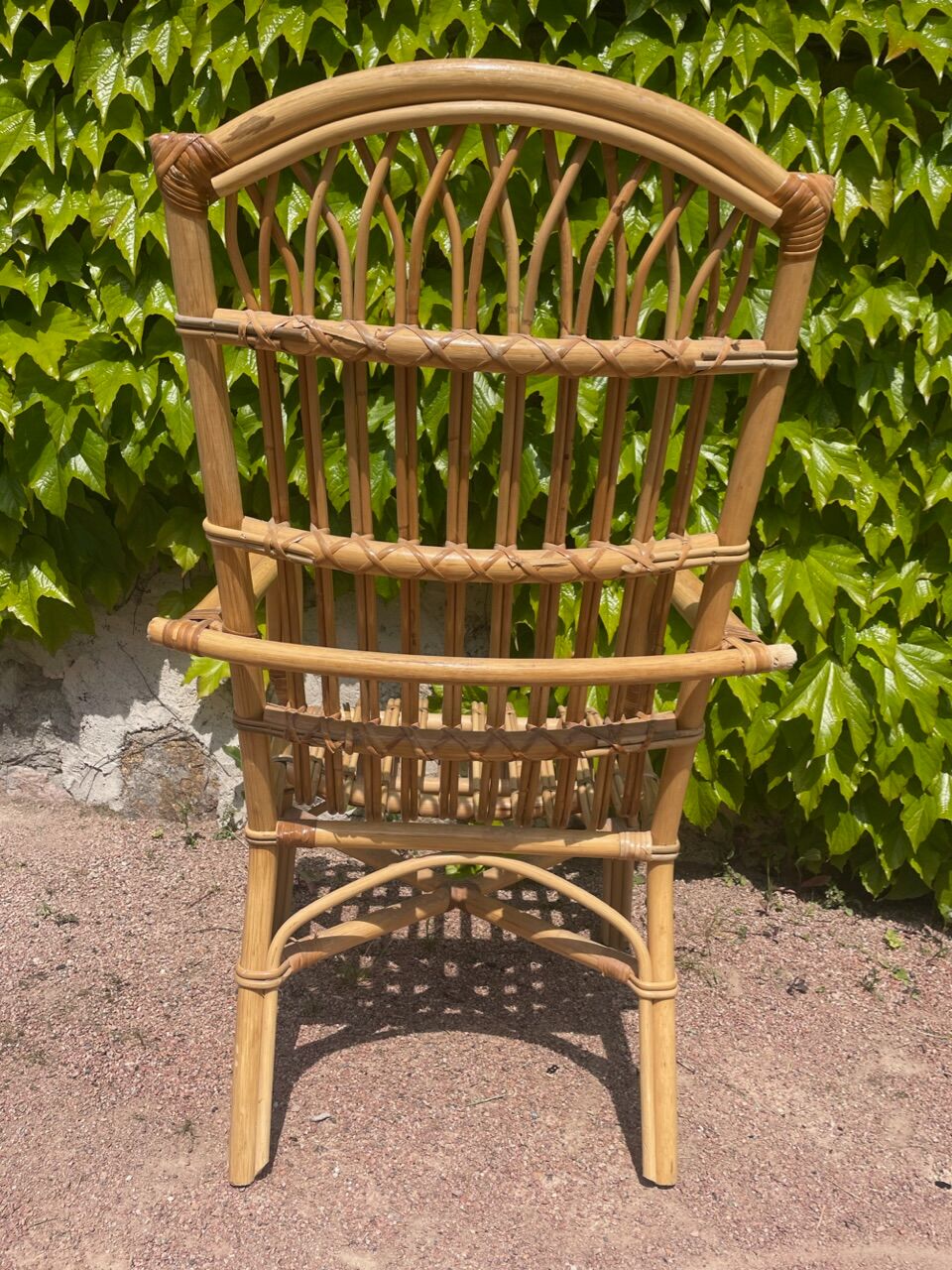 Series of 4 rattan armchairs from the 70s from the Netherlands