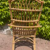 Series of 4 rattan armchairs from the 70s from the Netherlands