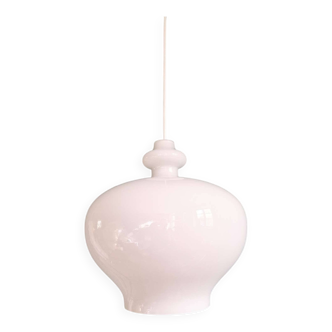 Large white opaline pendant light, H.A. Jakobsson, 1960