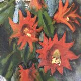 Modernist red flower painting