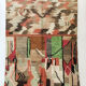 Moroccan Berber boujaad ecru carpet with colorful patterns 303x197cm