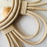 Flower-shaped rattan mirror, 55 cm