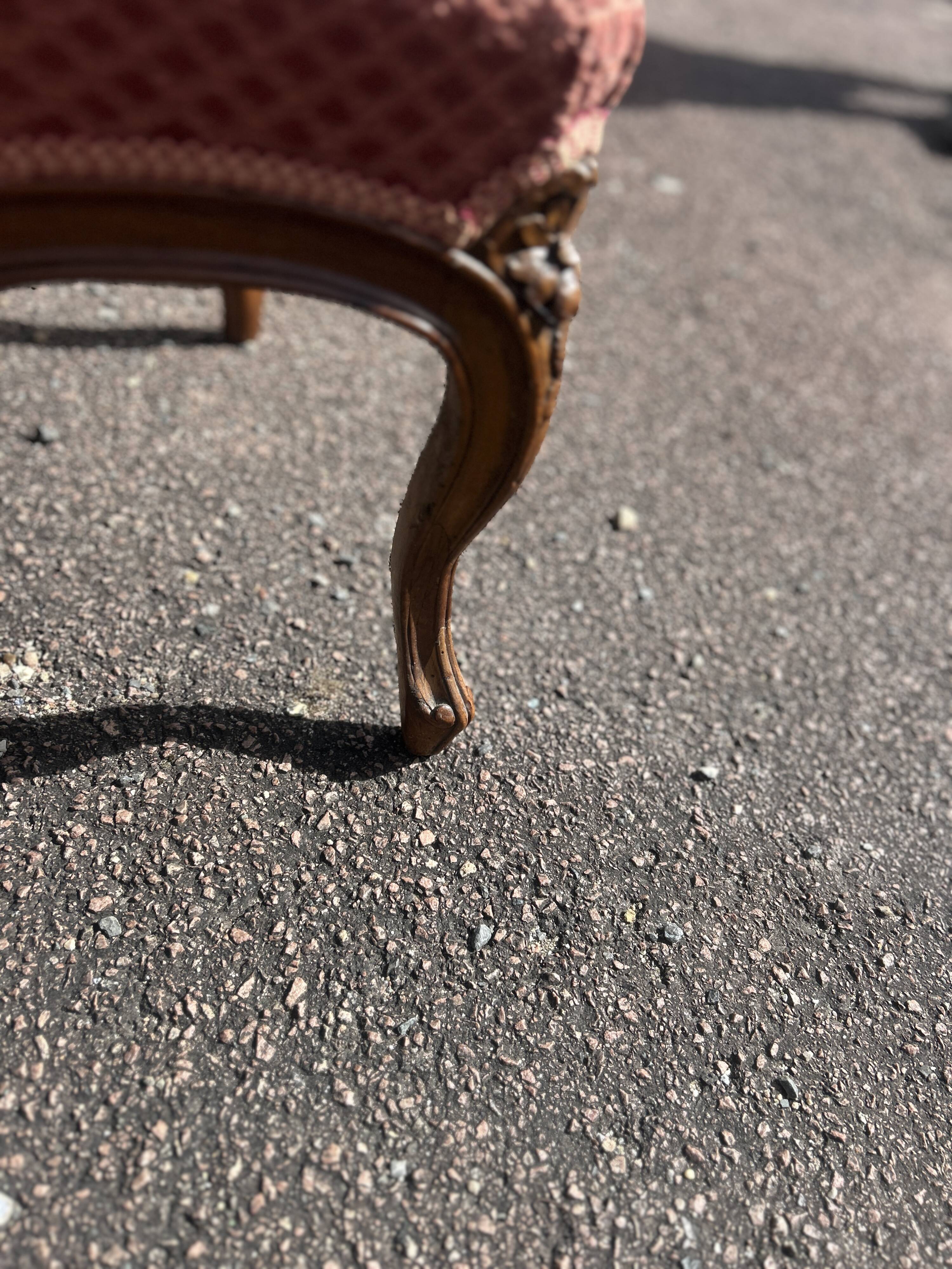 Banquette de Style Louis XV en noyer