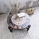 Round coffee table Roger Capron herbarium terracotta