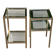 2 tables de chevets bout de canapé en laiton et verre transparent Maison Ja