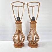 Pair of vintage rattan lamps 1960