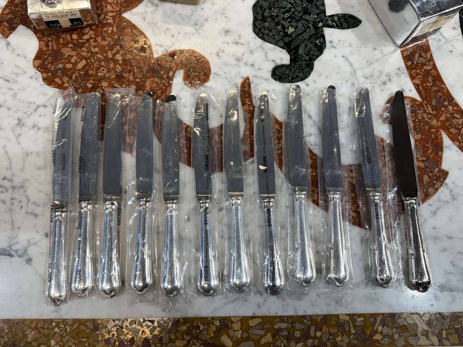 Série de 12 fourchettes et 12 couteaux ERCUIS modèle Contours