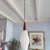 Suspension en verre plissé en teck 70