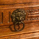 Armoire étagère en chêne tête de lion