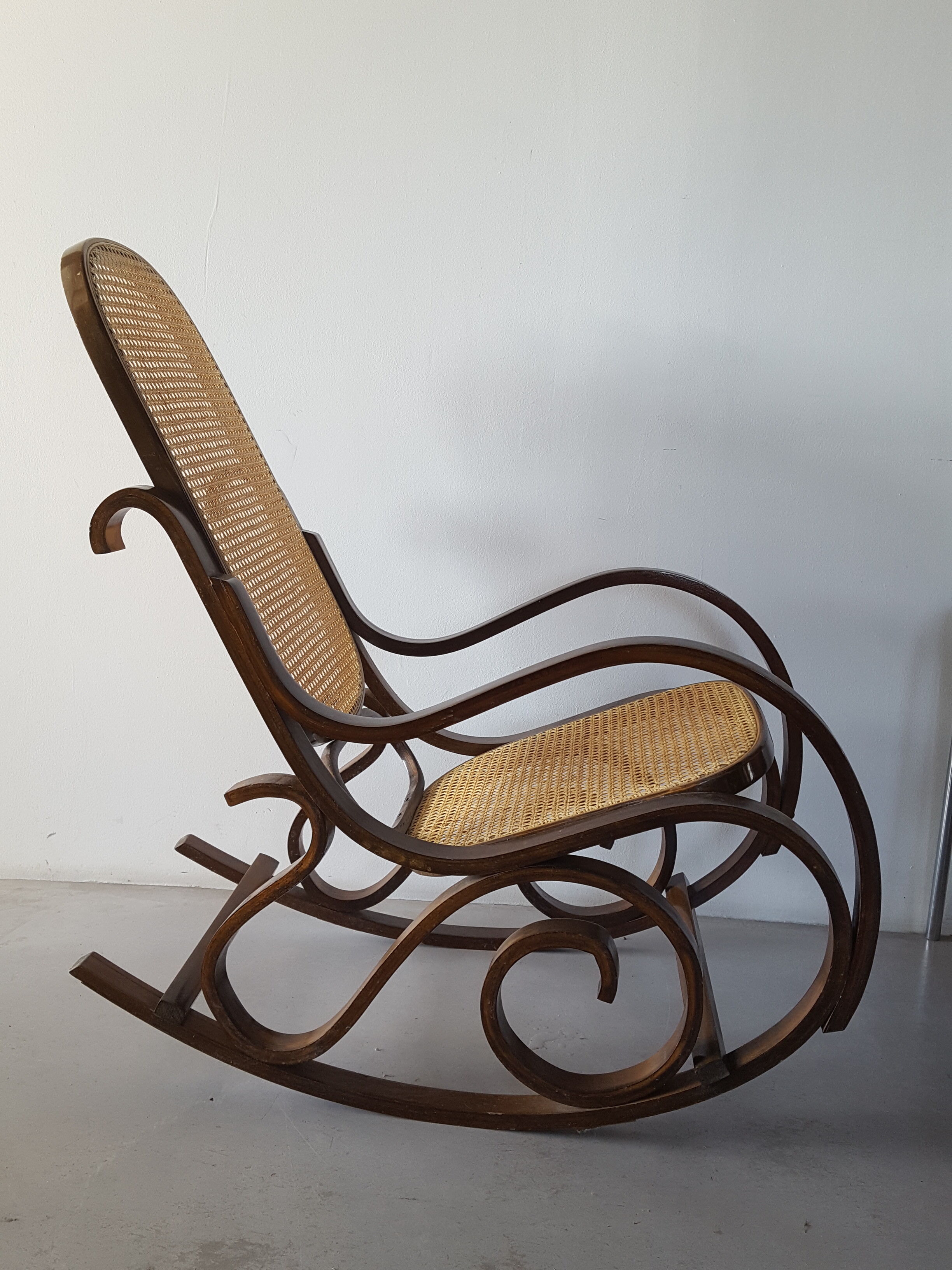 Rocking chair caning and curved wood
