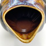 Pitcher Vintage jug in brown and blue ceramic in the shape of a melon