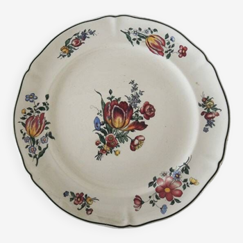 Grande Ancienne Assiette Ronde en Faïence Villeroy & Boch – 1562 – Tulipe