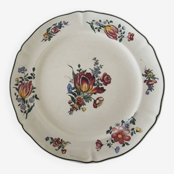 Large Old Round Earthenware Plate Villeroy & Boch – 1562 – Tulip