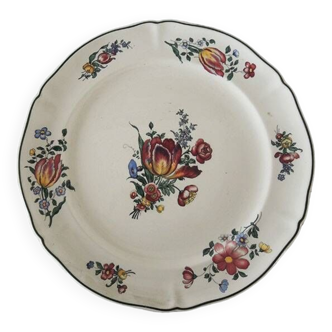 Grande Ancienne Assiette Ronde en Faïence Villeroy & Boch – 1562 – Tulipe