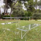 Transparent table and benches