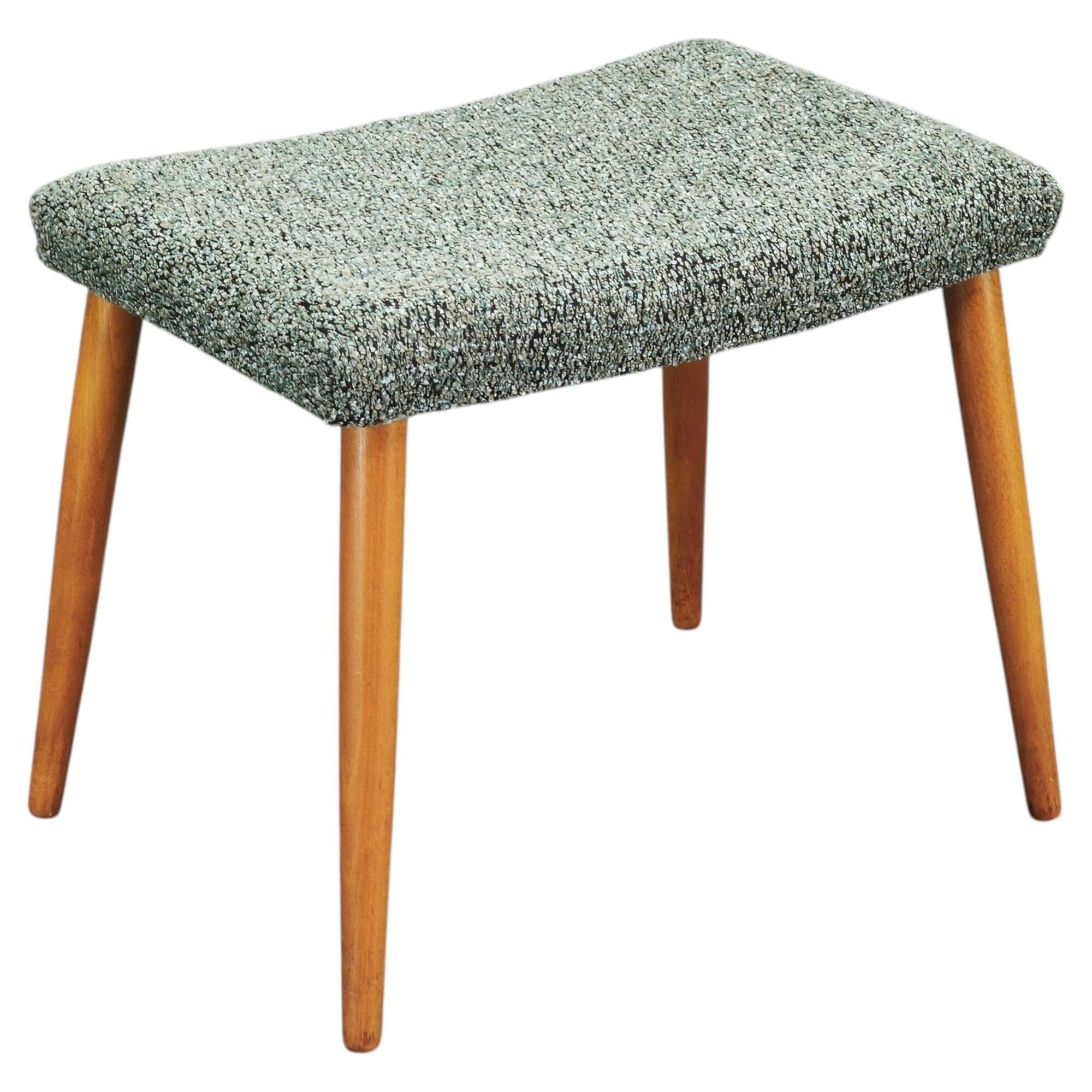 Danish Mid-Century Modern Stool in Beech and Upholstery, 1960s
