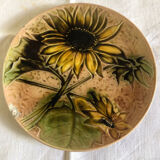 Sunflower slip dessert plate