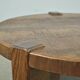 Solid oak round coffee table, Brutalist 1970s