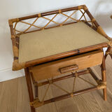 Pair of rattan bedside tables