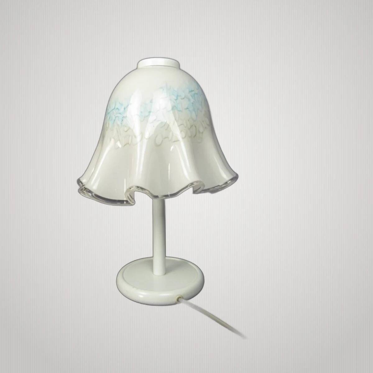 Modern Blue Systematic Murano Glass Mushroom Table Lamp