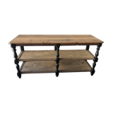 Draper in oak trade counter table / haberdashery