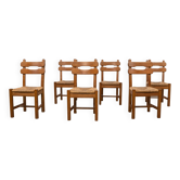 Set of six French dining chairs