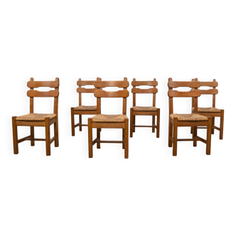 Set of six French dining chairs