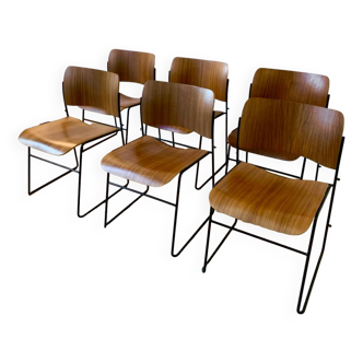 lot de 6 chaises empilablent 40/4 David Rowland