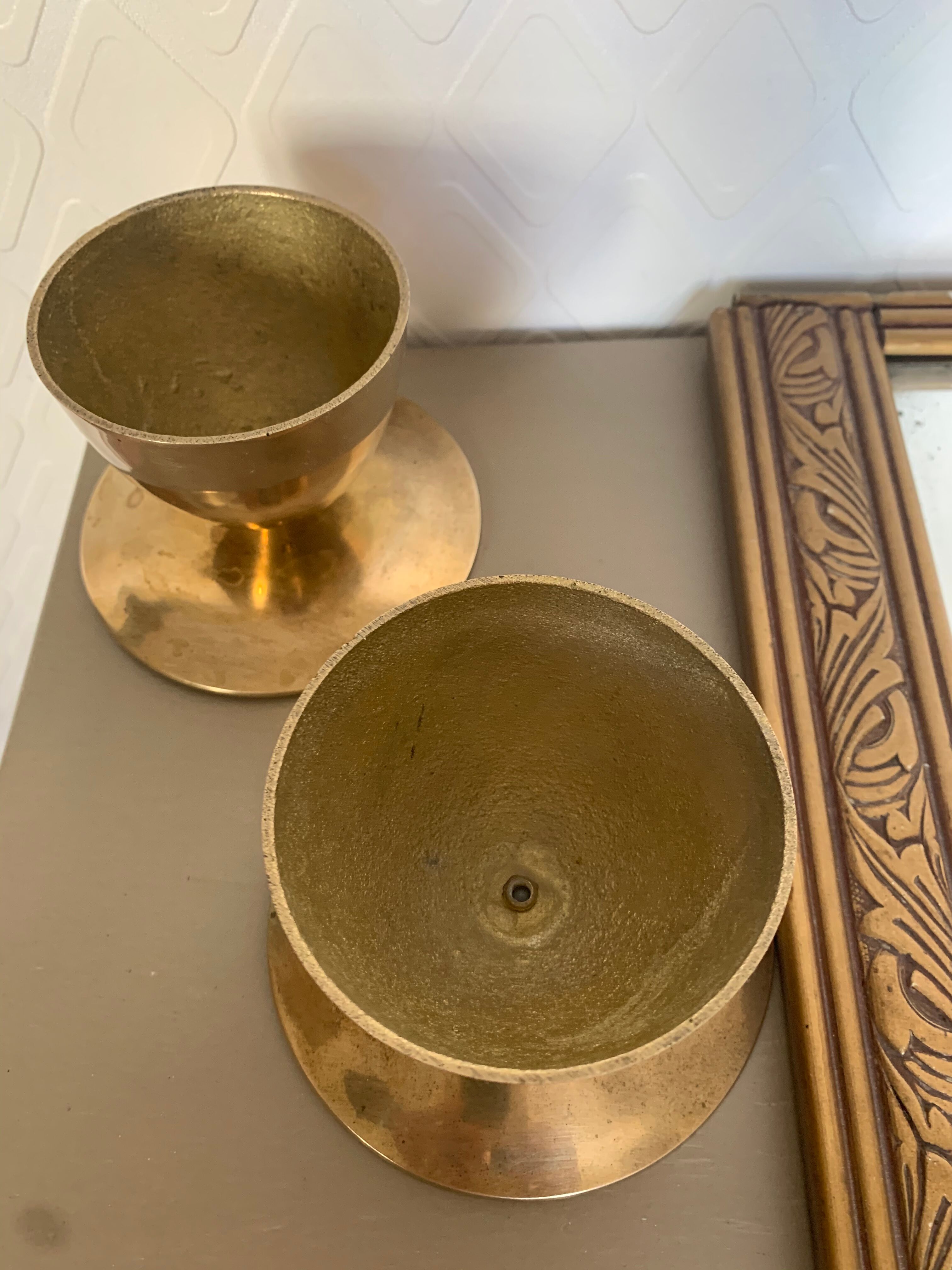 Set of brass candlesticks