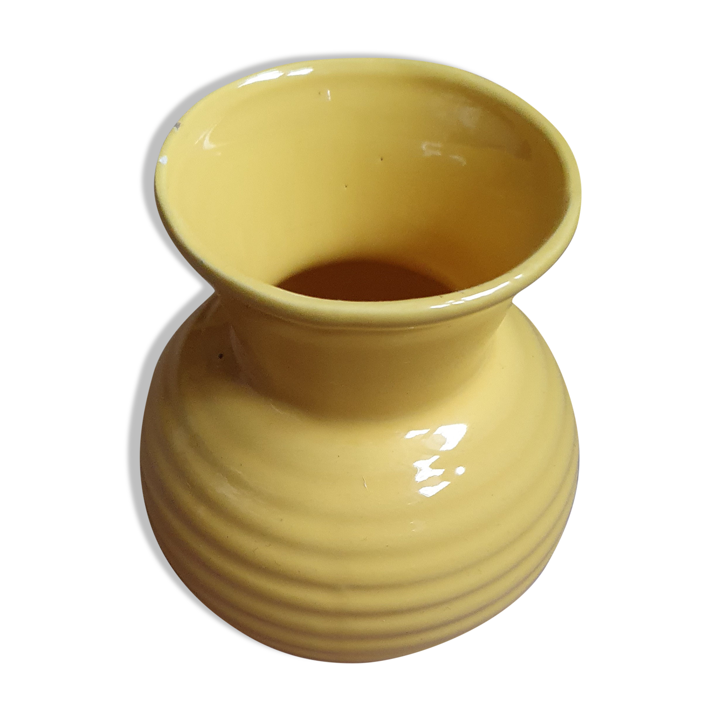 Poët Laval yellow curry porcelain ball vase- LPR22055