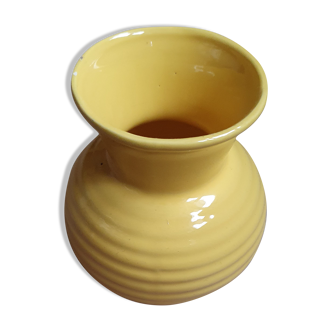 Vase boule en porcelaine jaune curry Poët Laval- LPR22055