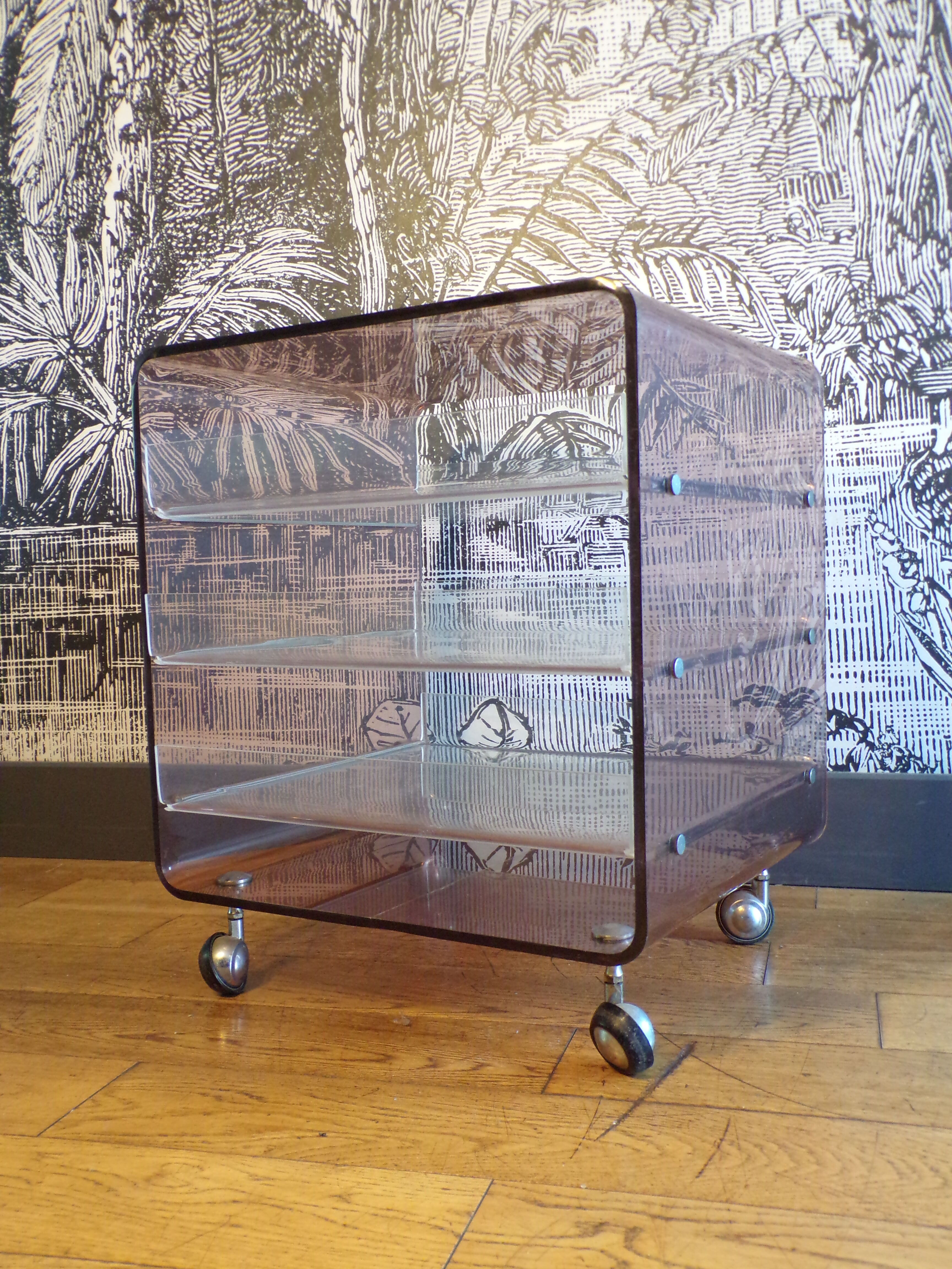 Michel Dumas vinyl cabinet in plexiglass