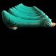 Service de table en céramique turquoise, années 40-50