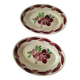 Pair of Gien dishes model Barbizon, hand-painted floral decoration, 1930s-40s.