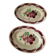 Pair of Gien dishes model Barbizon, hand-painted floral decoration, 1930s-40s.