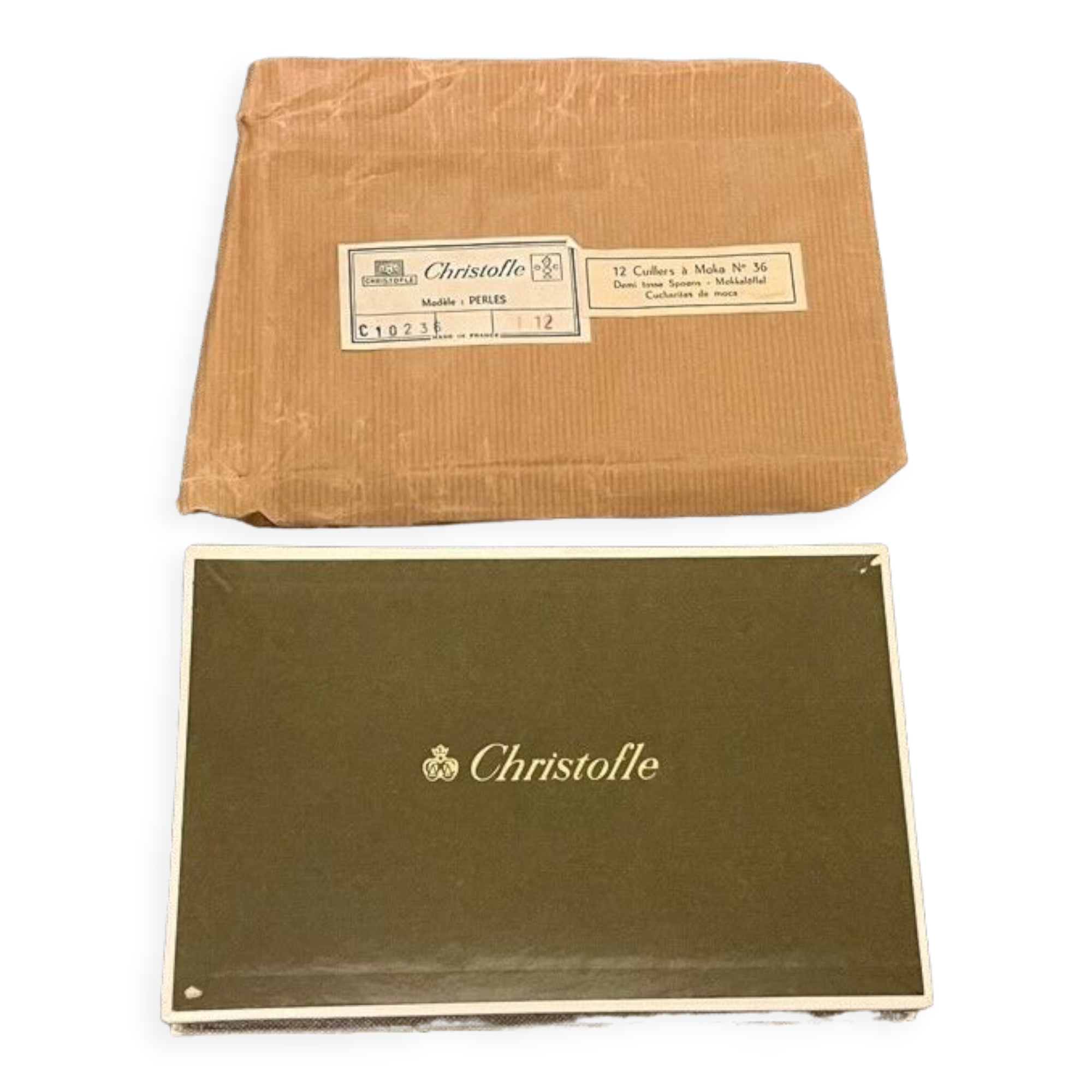 12 spoons Christofle Perle
